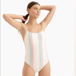 J.Crew Suckered Rainbow Stripe One Piece